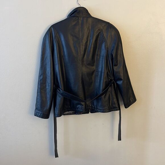 Vintage Wilson’s Leather Jacket Zip Up Black Genuine Leather Large unisex Y2K - Picture 14 of 15